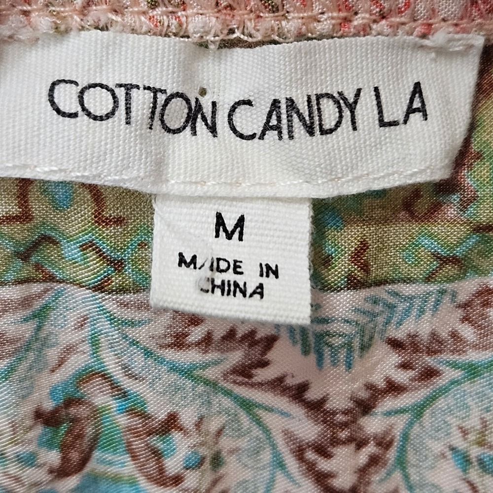 Cotton Candy LA Off The Shoulder Long Sleeve Floral Shorts Romper Size Medium - Picture 9 of 11